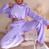 Women’s Winter and Autumn Two-Piece Tracksuit - Oversized Sweatshirt Solid Color Sportswear Hoodie - Warms Hoodies
